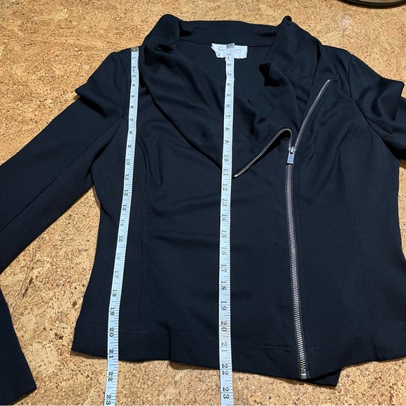 Vince Camuto Two Black Asymmetrical Zip Moto Jacket Sz L - Picture 11 of 13